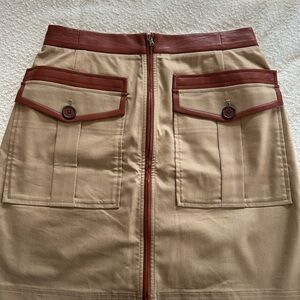 Elegant Tan and Brown Women's Pencil Skirt